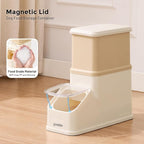 ZOMISIA 15lbs First-in, First-out Dog Food Storage Container | FIFO System Easy Dispense Base for Freshness, Cat Food Storage Containers with Transparent Lid and Scoop