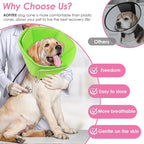 AOFITEE Dog Cones for Medium Dogs, Soft Dog Cone Collar After Surgery, Adjustable Cone for Dogs to Stop Licking, Breathable Pet E-Collar Alternative for Wound Healing(Green,Medium)
