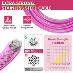 Snagle Paw Dog Tie Out Cable 30FT-1000LBS Break Strength,Heavy Duty Dog Leads for Yard with Shock Absorbing Spring & Swivel Hook,Long Leash Cable for Outdoor Tethering,Dog Line for Small Large Dogs