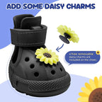 Nasjac Dog Shoes for Hot Pavement - Breathable Dog Sandals with Non Slip Soles & Reflective Straps, Easy ON & Off, Easy-Clean Summer Outdoor Pet Boots for Small Medium Large Dogs, Black, 5