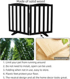 ZJSF Foldable Freestanding Indoor Dog Gate for House Wood Long Pet Gates Dog Fence for Stairs Puppy Gates for Hallways, Puppy Gate,Support Feet Included, Black, 24 "Height-2 Panels