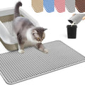HCY&WLD Cat Litter Mat, Honeycomb Double Layer Litter Trapping Mat | Safe Materials, Soft on Paws, Waterproof Urine Proof Non-Slip, Protects Floors, Less Waste, Easy to Clean, Gray, 24" x 18"