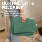 PAWFINITY Waterproof 4 Seat Couch Covers for Dogs, Pet Blanket for Sofa | Paw Print Quilted, Hair Resistant, Anti Cat Scratch, Washable Furniture Protector for 4 Seater Cushion, 35x96 Inch, Green