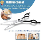 Round Dog Grooming Scissors - Downward Curved Dog Shears for Trimming Face and Paws, Safety Round Tip Shears for Pet Cats, Professional Pet Grooming Scissors Black 6.5"