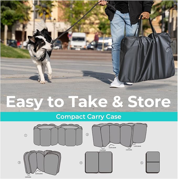 2-in-1 Cat Playpen, Pop Up Dog Pet Playpen for Indoor Outdoor Cats Enclosed, Portable Pet Playpen, Kitten Puppy Foldable Play Pen Cat Dog Tent Crate Cage Kennel(No Divider, Unified Space)