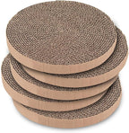 Catify Spin n' Scratch Cat Scratch Pad Refill - Round, 5-Pack | Corrugated Cardboard, Double Sided Cat Scratching Pad, Indoor Furniture Protector, Durable, For Kittens and Cats,