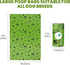 Thick Dog Poop Bags Rolls - Grab'n'Go, Hands Stay Clean! - 420PCS Scented | Odor Control Doggie Poop Bags 13 x 9 in for All Breeds - with 2 Dispensers for Daily Walks Outdoor Cleanup (Green)