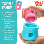 WEST PAW Zogoflex Toppl Interactive Treat Dispensing Puzzle Dog Toy for Mental Stimulation & Enrichment-Holds Kibble & Treats-Lickable, Freezable & Dishwasher Safe-Made in USA-Large-Geranium