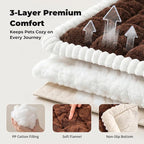 Avont Dog Bed for Car Back Seat, 2026 New Backseat Pet Bed Mat | 52.3"x23.6" Back Seat Pet Cover for Dogs Machine Washable Non-Slip Thick Plush Travel Mat for SUVs Trucks Camping - Brown