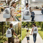 Interactive Expandable Pet Carrier Backpack for Cats & Small Dogs-Interactive Opening Pet Tent Backpack. Expandable for Extra Space.Breathable,Foldable Nest Bed for Travel, Walks,Vet & Home-Blue