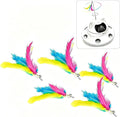 3-in-1 Auto Laser Cat Toy, USB Recharge Motion Activated Kitten Feather Chase Toy - Antenna-Style Feather Replacement Parts