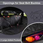 Dog Car Seat Cover for Back Seat, Waterproof and Non-Slip, Heavy-Duty Pet Seat Protector with Full Protection for Rear Bench on Cars SUVs Small Trucks (Black, Standard Back)