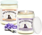 Pet's Favorite Pet Odor Candle, Clean Burning, Long Lasting Scented Candles with a Cotton Wick. (Calming Lavender/French Vanilla, Pack of 2)