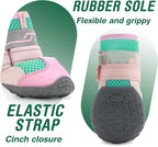 Dog Shoes for Medium Dogs, Large Dog Boots for Winter Snow, Hot Pavement, Dog Booties & Paw Protectors Pink Size 5