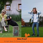 Dog Poop Trash Can Outside - 5L/1.3Gal Small Trash Can with Lid, Brown | Outdoor Dog Poop Trash Can with 40 Bags, Pedal, Removable Inner Bin, Metal Dog Waste Trash Can with Soft Close, Odor Control
