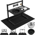 Elevated Dog Bowls with Slow Feeder and Spill Proof Mat, Adjustable Height 4.3-11.8'', Two 1.7L Stainless Steel Food & Water Bowls, Metal Raised Dog Bowl Stand, for Large Medium Breeds