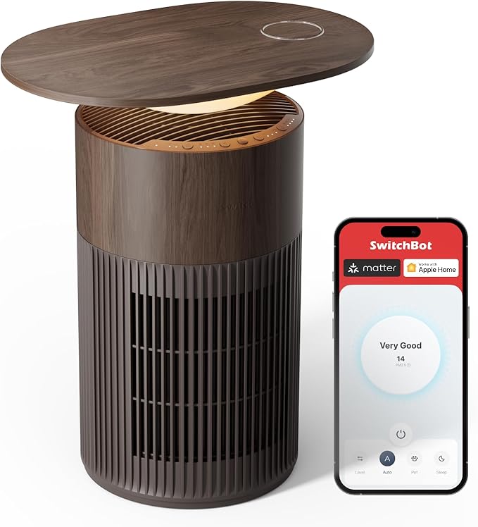 SwitchBot Air Purifier for Home Large Room, Matter, Up to 3620 ft², Air Purifier for Wildfire Smoke, Pets, Odors, 20dB, Washable Pre-filter, Pet Mode, RGB Light, Work with Alexa, HomeKit, Google Home