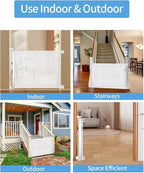 Retractable Baby Gate for Stairs – 33” Height, Expands up to 71” Width – Safety Gate for Infants, Toddlers, Dogs & Pets – Easy Install, Secure Closure, White Mesh Design for Indoor & Outdoor Use