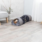 Trixie Cuddly Condos and Tunnel for Cats - Indoor Cat Furniture with Play Condos, Hideaway Tunnel, Dangling Cat Toys - Sisal Scratching Surface - Collapsible Design for Easy Storage, Gray