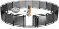 Puppy Playpen Dog Playpens Fence Outdoor Thickened Metal Tube, Low Threshold Dog Play Pen Indoors, 32" Height 20 Panels for Small/Medium/Large Dogs (Black)