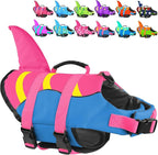 Fragralley Shark Fin Dog Life Jacket High Buoyancy, Adjustable Dog Life Vest with Quick Release Buckles & Rescue Handle for Swimming Boating, Small Medium Large Dogs