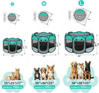 Siedihit Playpen for Small Dog Cat, Dogs Tent Crate Cage Indoor/Outdoor | Portable Pop Up Dog Kennel with Carrying Bag for Rabbits(Green, Small)