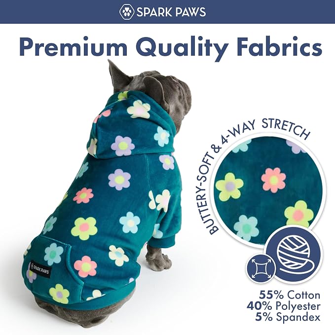 Spark Paws Dog Hoodie – Premium Dog Sweater for Small, Medium, and Large Dogs | Warm Outfits for French Bulldogs, Pitbull, Puppy, Winter Jacket Alternative - Daisy - L