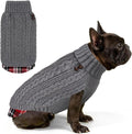 KYEESE Dog Sweater Turtleneck Thick Knit Pullover for Cold Weather | Stretchy Fit, Lightweight & Warm, Cozy Knit Comfort, Classic Plaid Design, Gentle on Sensitive Skin, Comfortable Daily Wear