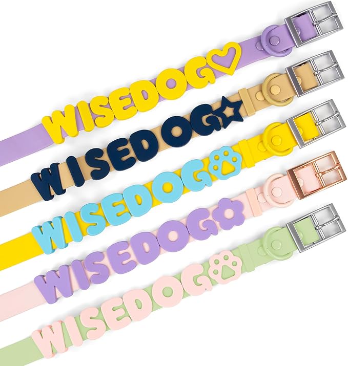 Wisedog Dog Charms for Collar, Yellow, 19MM | 30 Pcs, Silicone Letter Charms, Waterproof Alphabet Pet ID, For Dog Cat Collars, DIY Personalized Name Pendant