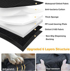 PETICON Back Seat Extender for Dogs, Hard Bottom Pet Seat Cover - Supports 400lbs, Waterproof Rear Seat Cover with Mesh Window for Ford/GMC/Chevrolet/Toyota/RAM Crew Cab Trucks&Full-Size