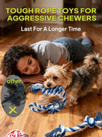 TwoEar Dog Rope Toy 9 Pack - Puppy Teething Toys for Small Medium Breed | Indestructible Dog Chew Toys for Aggressive Chewers - Cotton Tug of War Dog Toys for Boredom, Teeth Clean