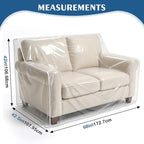 TAOCOCO Plastic Couch Covers 68" W Heavy Duty Clear 2 Seat Sofa Covers, Thick Vinyl Loveseat Couch Cover for Dog & Cat, Waterproof & Dustproof Sofa Furniture Protector for Storage and Moving