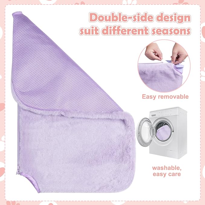 2 Pack Cat Window Perch,Cat Window Hammock Cordless Foldable Window Bed with 4 Large Strong Suction Cup,Reversible Cushion Cover,Metal Frame Easy to Adjust Window Seat Holds up to 40lbs(Purple)