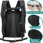 PetAmi Dog Backpack Carrier for Small Medium Dogs Large Cats up to 18 lbs, 2 Side Entry, Structured No-Collapse Frame, Airline Approved Ventilated Pet Backpack for Hiking Camping Travel, Charcoal