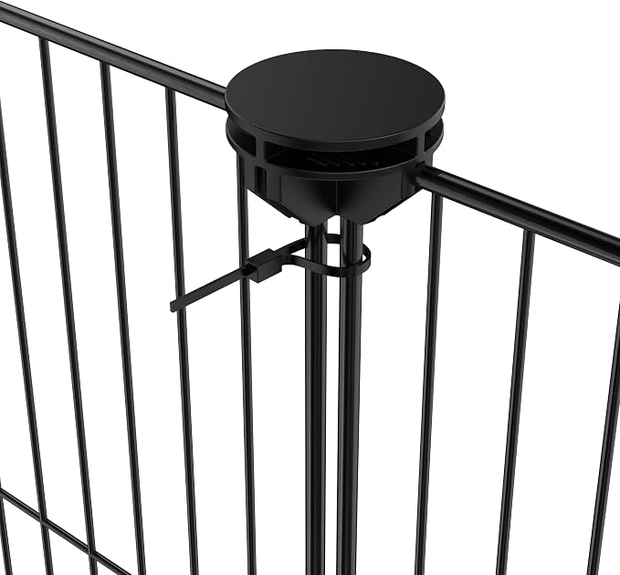 Pet Playpen, Small Animal Cage DIY Wire Fence with Door 15 Panels, Black | Portable Yard Fence for Indoor or Outdoor, for Small Animal, Puppies, Kitties, Bunny, Guinea Pigs, Turtle