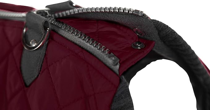 Gooby Fashion Vest Dog Jacket - Purple, Large - Warm Zip Up Dog Bomber Vest with Dual D Ring Leash Water Resistant for Small to Medium Dogs