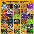 30 Pcs Halloween Dog Bandanas Bulk Adjustable Dog Scarves Bibs Pumpkin Bat Ghost Puppy Bandanas Pet Neckerchief Washable Holiday Halloween Bandanas for Small Medium Large Dog Pet Grooming Accessories - Image 3