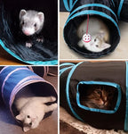 Cat Tunnels, Pet Ferret Rabbit Bunny Tunnels Tubes Subway Habitats, S-Style, DIY Cat Peekaboo Maze House Tent Bed, Kitten Interactive Toy (S Type: 5 Way Tubes)