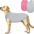 KYEESE 2Pack Dog Shirt, Soft Striped Dogs T Shirts, Lightweight Pet Tank Top, Sleeveless Dog Shirt for Large Dogs, Stretchy Comfortable Pet Vest, Pink, 3XL