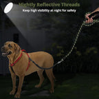 jenico Long Dog Leash 10FT: Heavy Duty Nylon Rope Leashes for Dogs Training with Reflective Threads Bungee and Padded Handle - Dog Lead for Large Small Medium Dogs Outside Walking Hiking