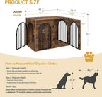 Hzuaneri 44.1" Wooden Dog Crate Furniture, Indoor Dog Kennel Dogs Cage for Small/Medium/Large Dogs, Heavy Duty Dog Crates Decorative Pet House End Side Table TV Stand, Rustic Brown DFC83901B