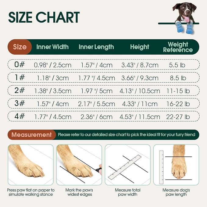 Dog Shoes, Non-Slip Dog Booties for hot Pavement, 4Pcs Blue 4# | Waterproof TPE Sole, Breathable Dog Boots with Reflective Straps, Idear for Hardfloors, Outdoor, Small Medium Paw Protectors