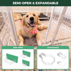 FXW Homeplus Indoor Dog Playpen, 24" H, 6 Panels, for Puppies & Small Dogs | Stress-free play, Heavy-duty, Semi-open design, Easy setup, Threshold-free gate, Expandable, Patented