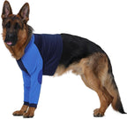 Lelepet Dog Recovery Suit for Front Legs, Dog Sleeve to Stop Licking Blue | Elbow Protector for Leg Injuries Shoulder Wounds After Surgery Male Female,Zippered Long-Sleeved Shirt Cone Alternative S-3XL
