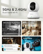 blurams Indoor Security Camera, 5GHz/2.4GHz Dual-Band, 2K PZT Pet Camera with Phone App, 360° Cameras for Home Security, 2-Way Audio, Motion Tracking, Night Vision, Siren, Cloud&SD