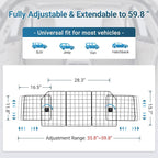 rabbitgoo Dog Car Barrier for SUV, Heavy-Duty Steel Wire Pet Gate, Foldable | Adjustable Universal-Fit Divider, Triple Folding for Cargo Area Vehicles Trucks Safety Travel