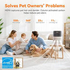 AIRROMI HEPA Air Purifier for Bedroom&Home,Pet Air Purifier for Home Pets,Removes Pet Odor,Cat Litter Smell,Dust,Quiet Room Air Purifier with Scents,360°Air Cleaner,A2005 Creamy Beige
