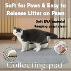 Honeycomb Double Layer Cat Litter Mat, Gray, 36 x 24 Inch, 1 Pack | Soft EVA Material, Non-Slip Backing, Urine & Water Resistant, Scatter Control, Washable & Durable, Ideal for Indoor Cats