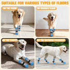 EXPAWLORER Dog Socks for Hardwood Floors, Dog Shoes for Winter, Dog Booties for Cold Pavement to Prevent Licking, Paw Protectors Strong Traction Control for Small Medium Large Dogs,Blue XS