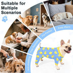 Bienbee Dog Pajamas, 4 Pack Adjustable Onesies for Small to Large Dogs L | Dog Shedding Suit with Soft Fabric, Breathable & Stretchy, and Adjustable Back Length for Sleeping Lounging and Daily Use